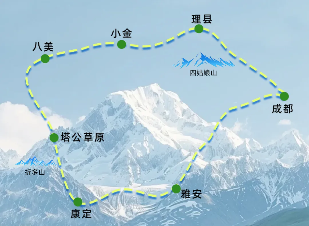川西环线骑行路线图